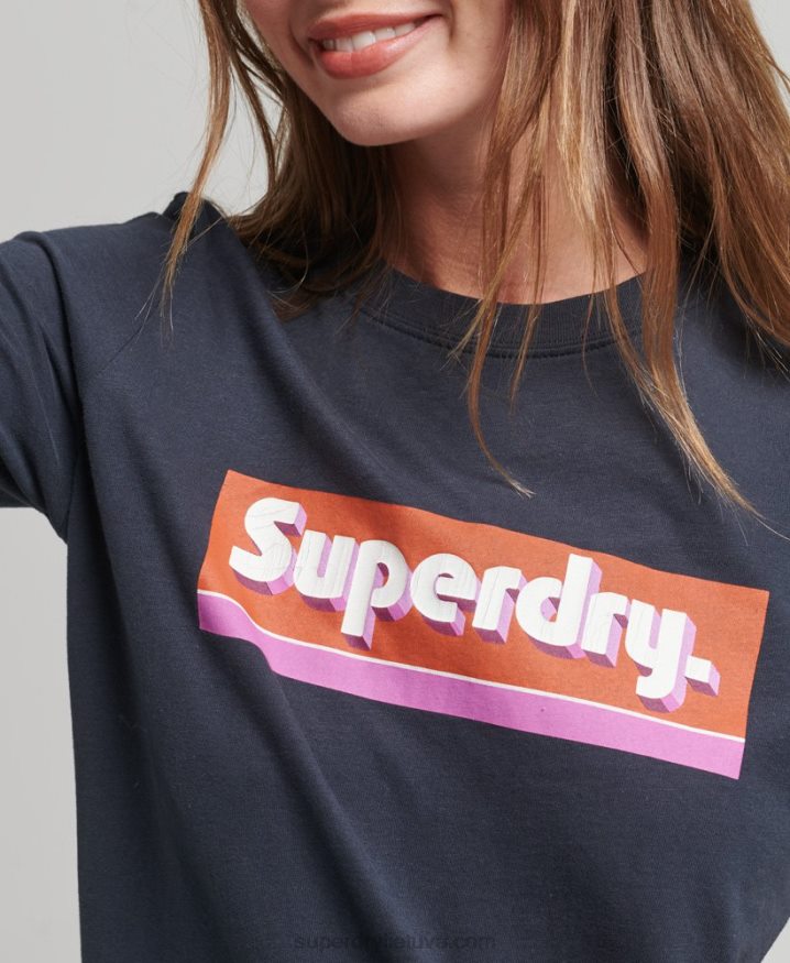 Superdry Trade Tab T-Shirt Navy Women