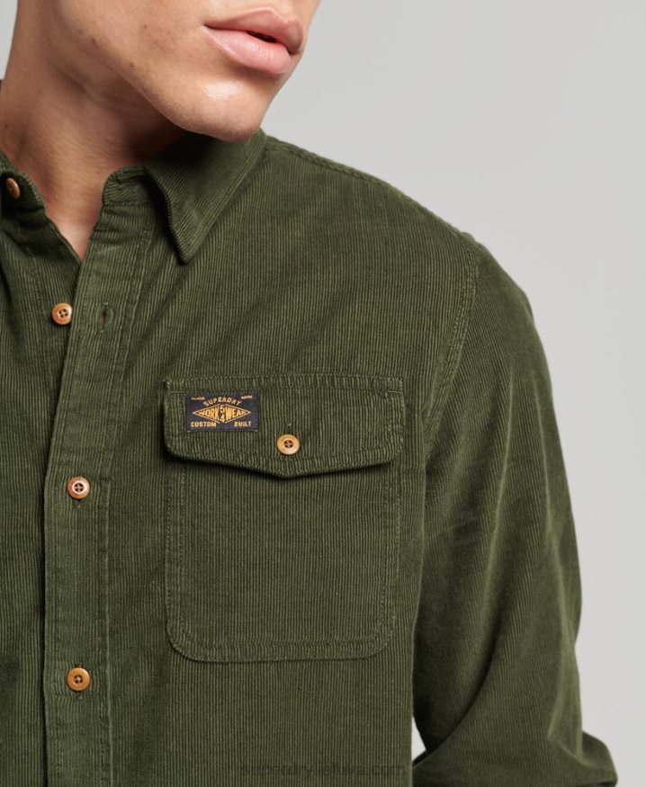 Superdry Trailsman Cord Shirt Green Men