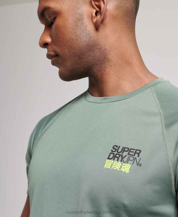 Superdry Train Active Graphic Short Sleeve T-Shirt Green Men