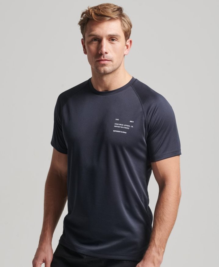 Superdry Train Active Graphic Short Sleeve T-Shirt Navy Men