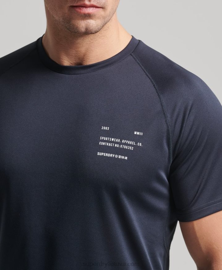 Superdry Train Active Graphic Short Sleeve T-Shirt Navy Men