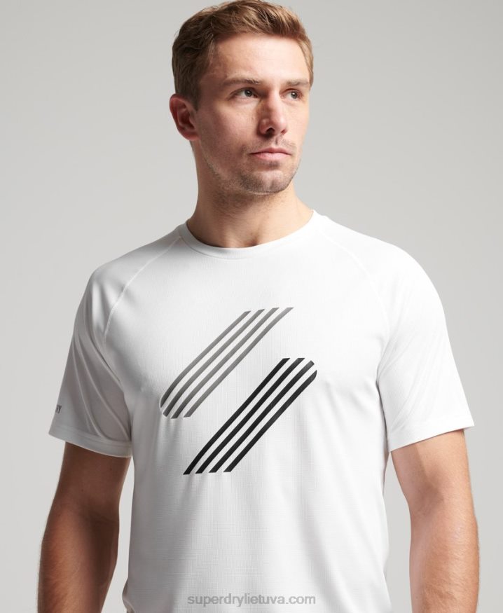 Superdry Train Active Lock Up T-Shirt White Men