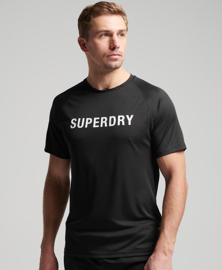 Superdry Train Active Logo Short Sleeve T-Shirt Black Men