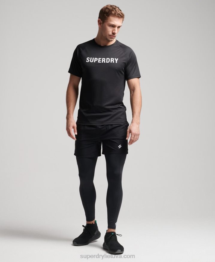 Superdry Train Active Logo Short Sleeve T-Shirt Black Men