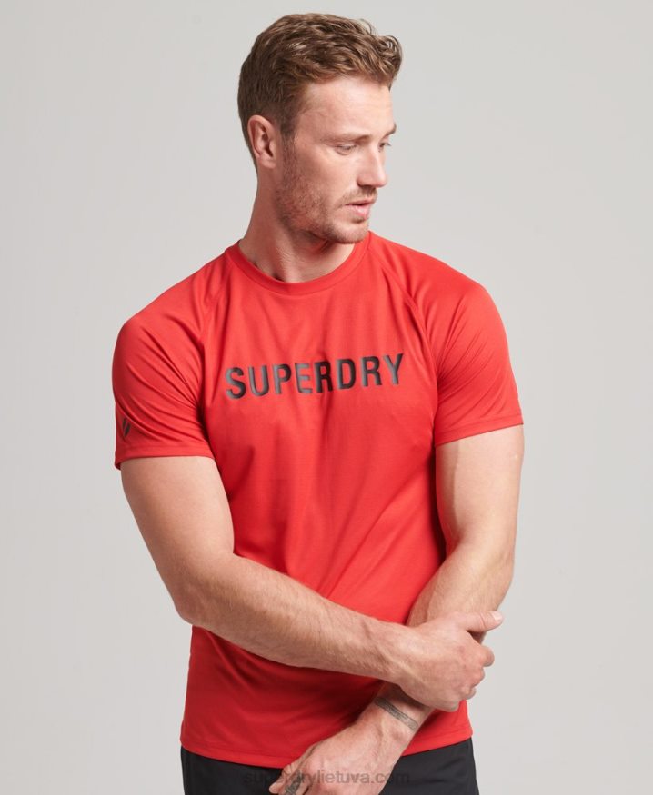 Superdry Train Active Logo Short Sleeve T-Shirt Red Men