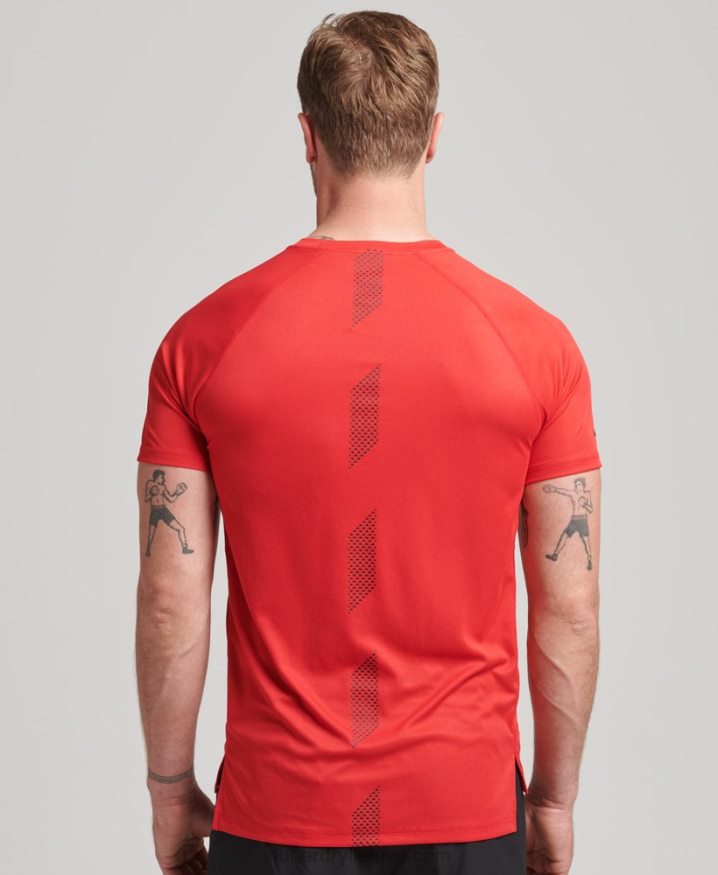 Superdry Train Active Logo Short Sleeve T-Shirt Red Men