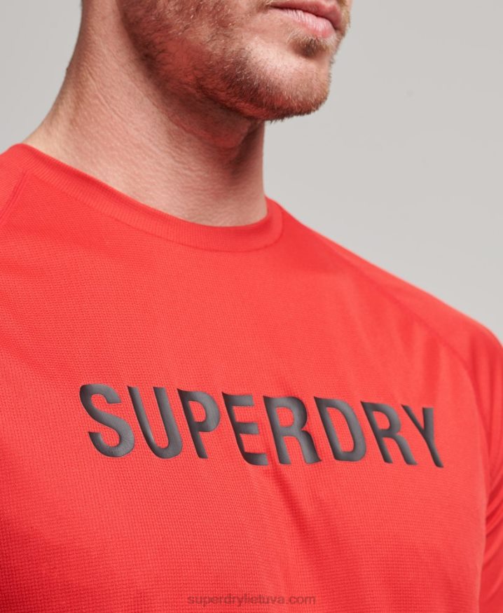 Superdry Train Active Logo Short Sleeve T-Shirt Red Men