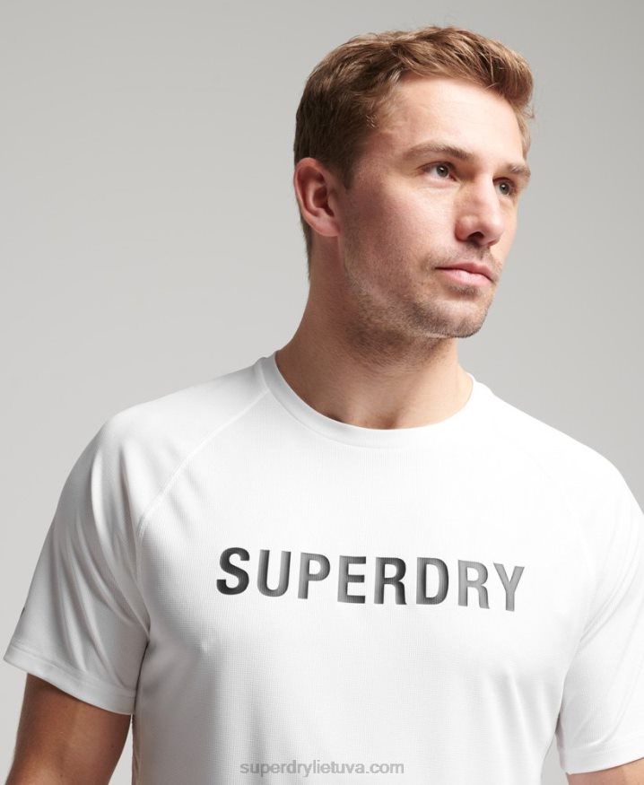 Superdry Train Active Logo Short Sleeve T-Shirt White Men