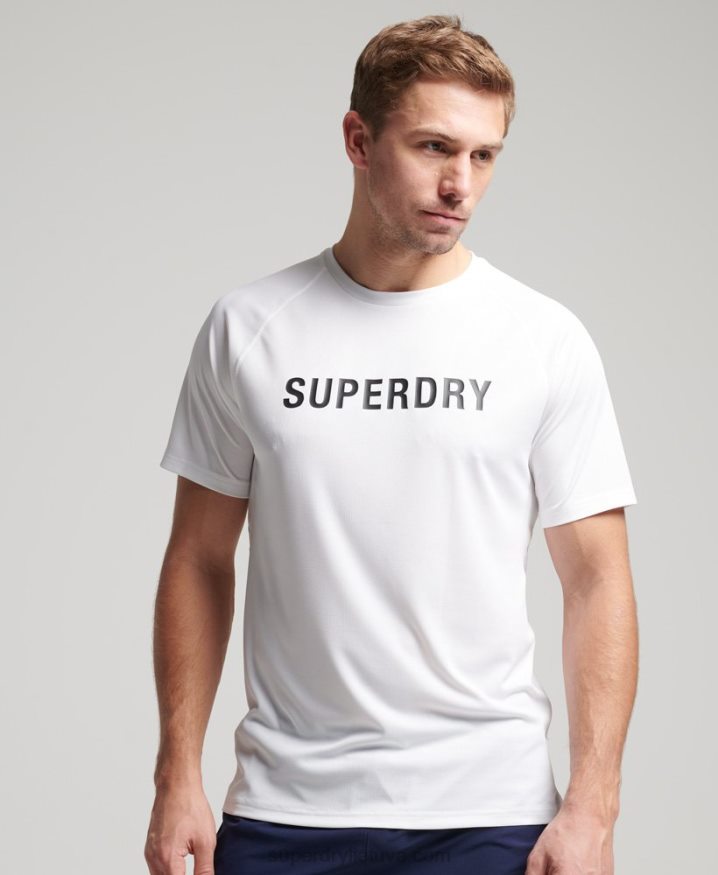 Superdry Train Active Logo Short Sleeve T-Shirt White Men