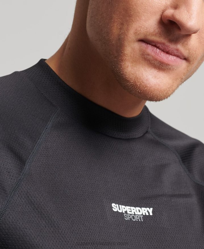 Superdry Train Mock Neck Top Black Men