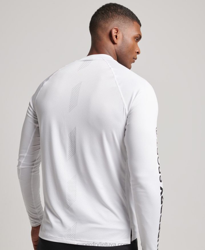 Superdry Train Mock Neck Top White Men