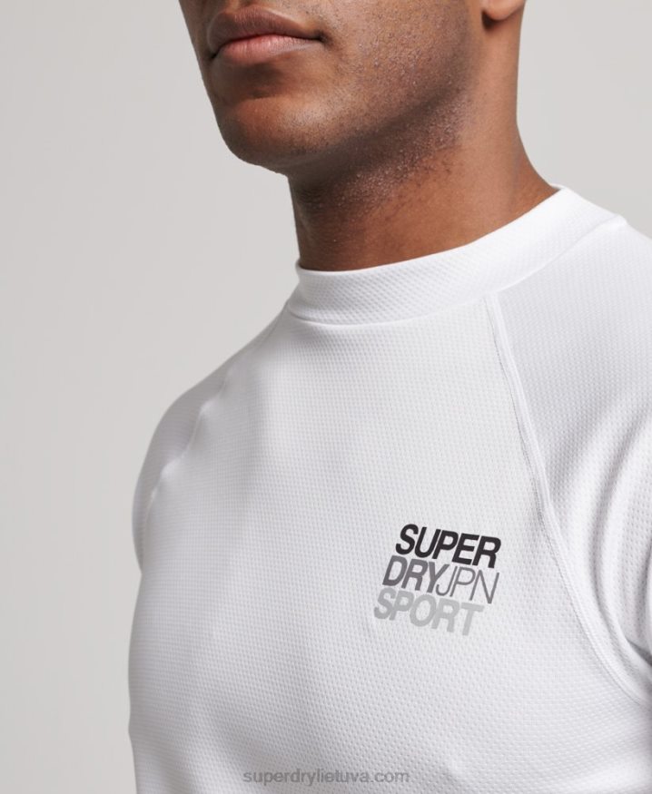 Superdry Train Mock Neck Top White Men