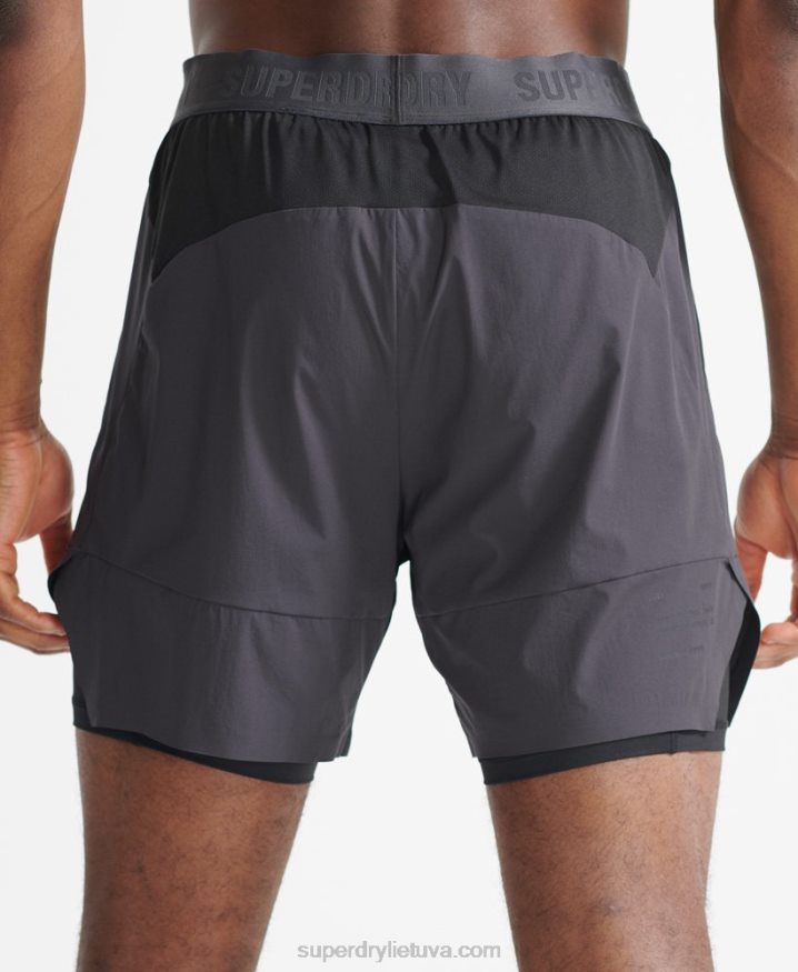 Superdry Train Premium Layer Shorts Dark Grey Men