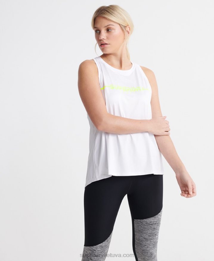 Superdry Training Gym Vest Tops White Women