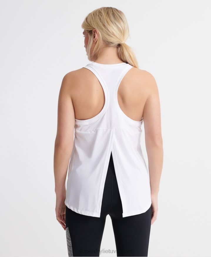 Superdry Training Gym Vest Tops White Women