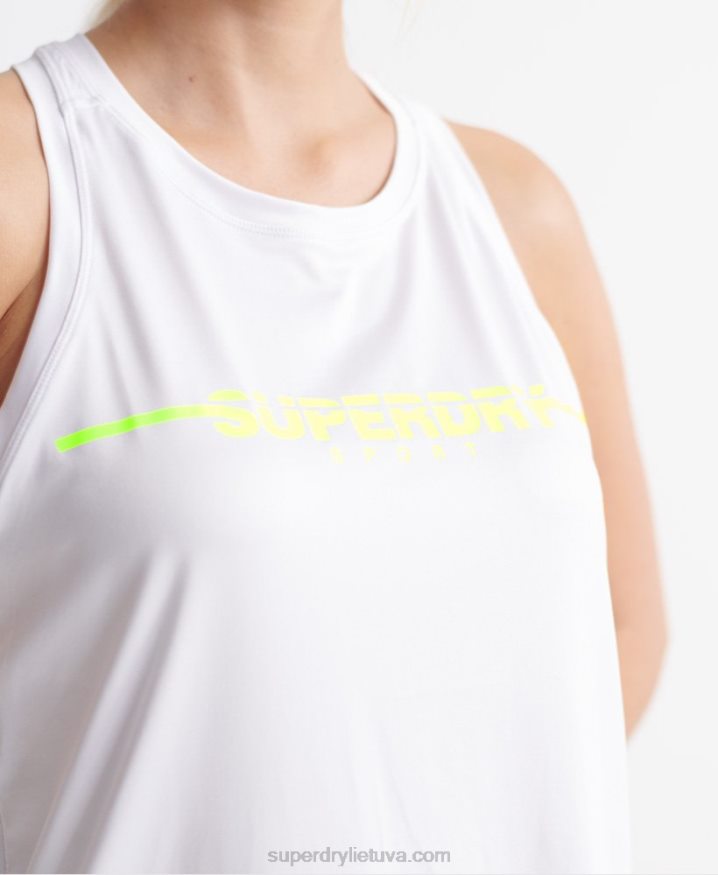 Superdry Training Gym Vest Tops White Women