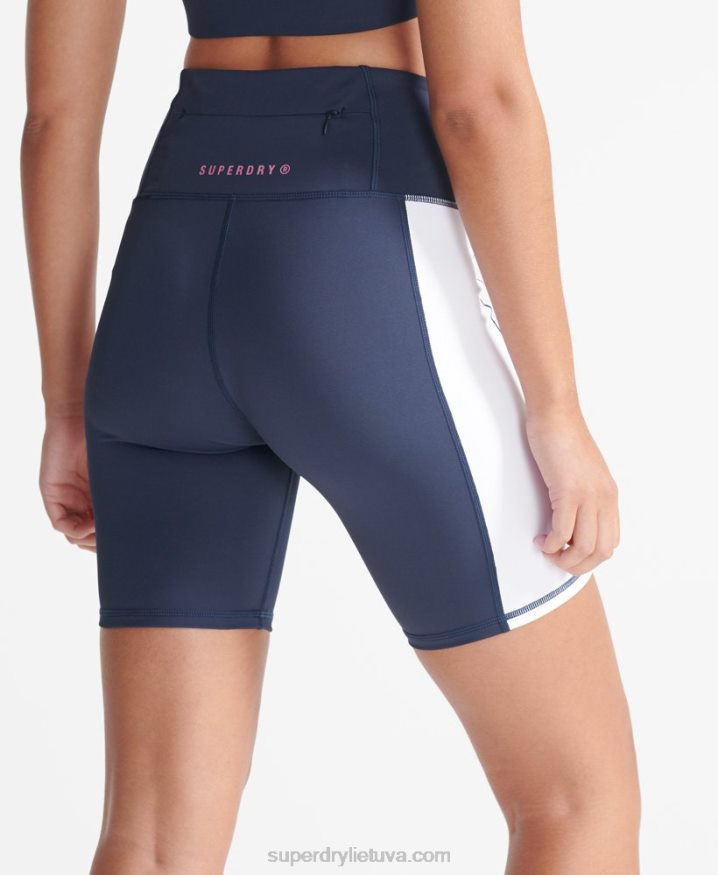 Superdry Training Lock Up Bike Shorts Navy Women