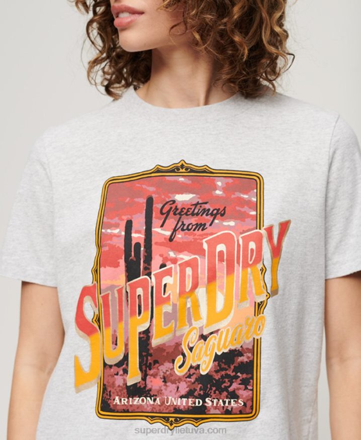 Superdry Travel Souvenir Graphic T-Shirt Grey Women