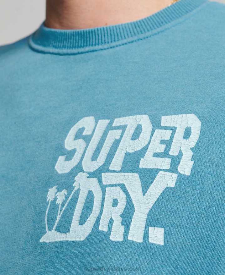 Superdry Travel Sticker Crew Sweatshirt Blue Men