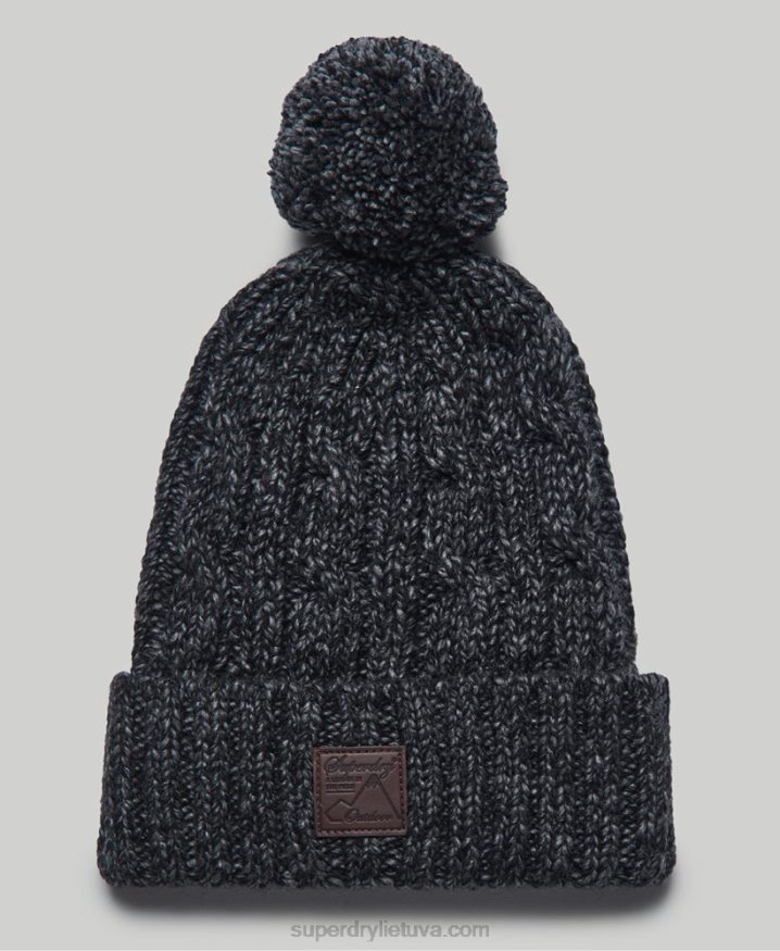 Superdry Trawler Cable Beanie Dark Grey Men