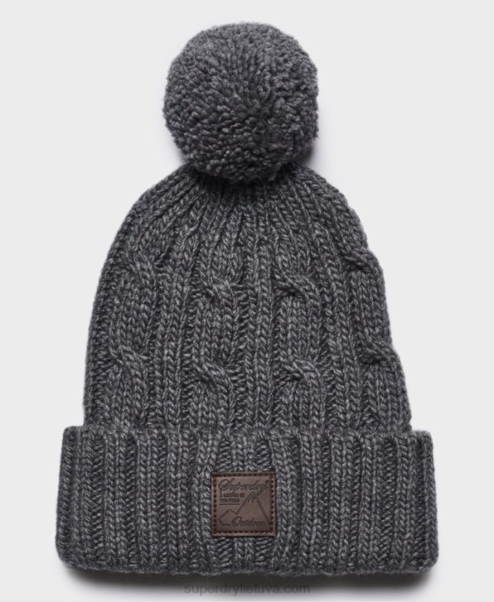 Superdry Trawler Cable Beanie Grey Men