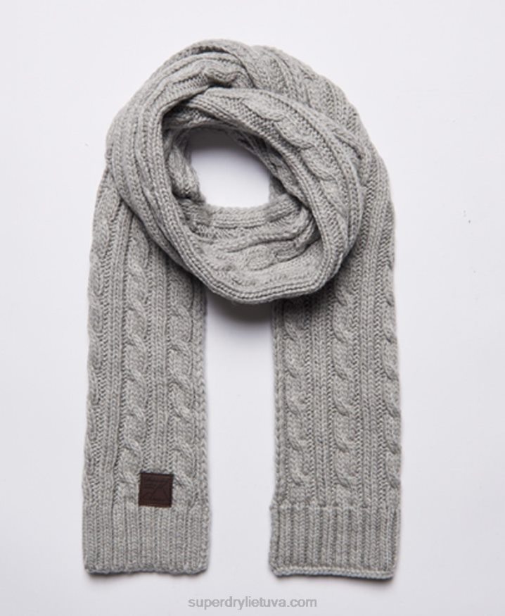 Superdry Trawler Cable Scarf Cream Men