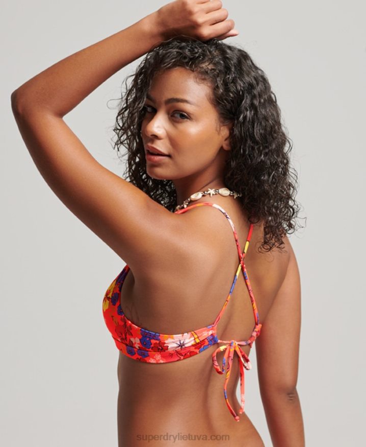 Superdry Triangle Recycled Bikini Top Orange Women