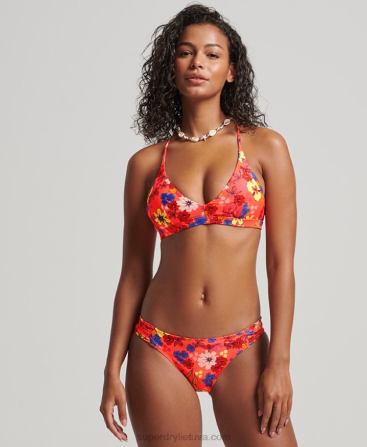 Superdry Triangle Recycled Bikini Top Orange Women