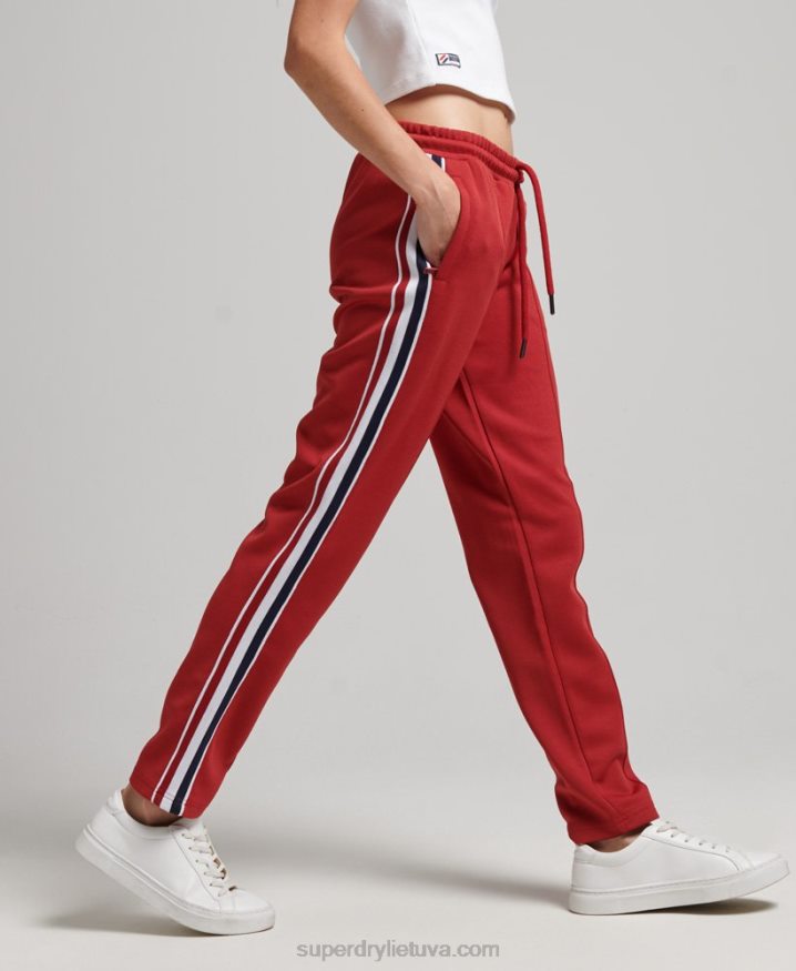 Superdry Tricot Track Trousers Red Women