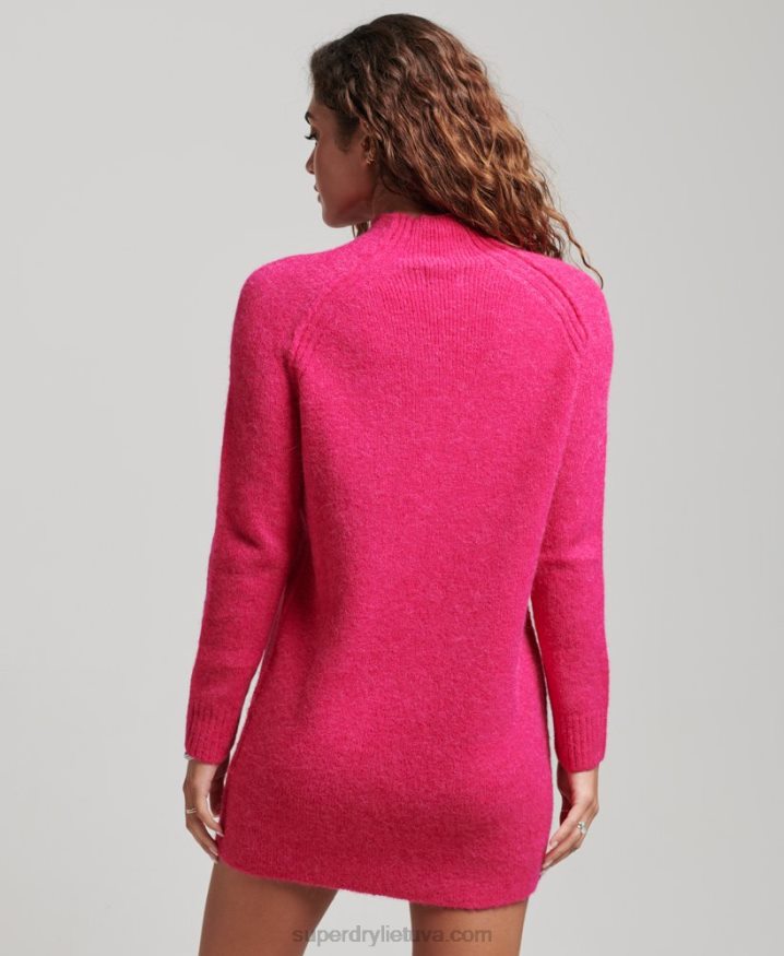 Superdry Turtleneck Dress Pink Women