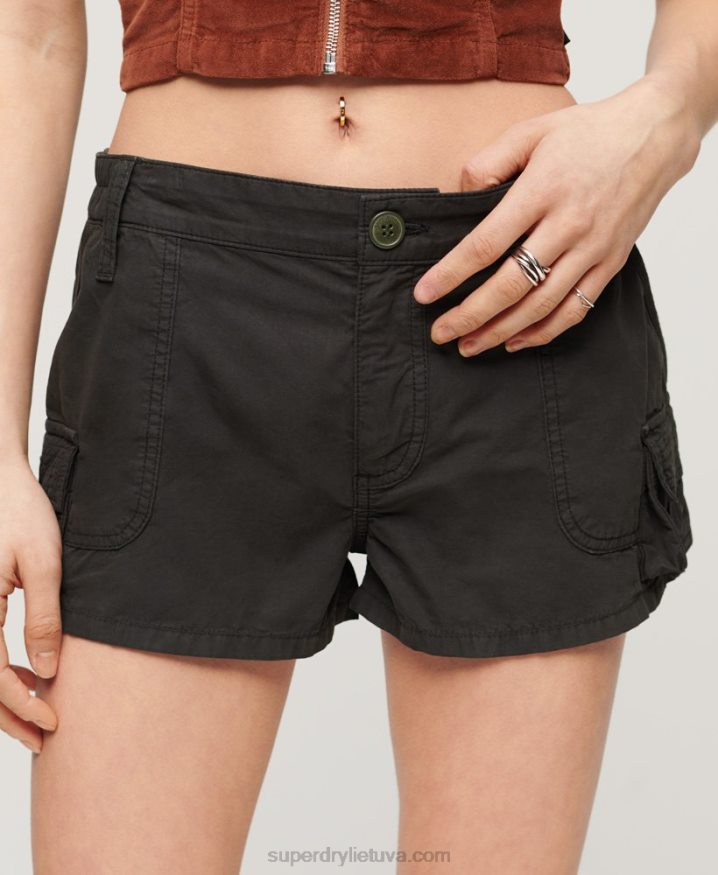 Superdry Utility Cargo Shorts Dark Grey Women