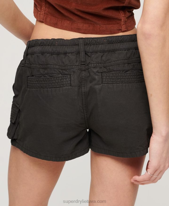 Superdry Utility Cargo Shorts Dark Grey Women