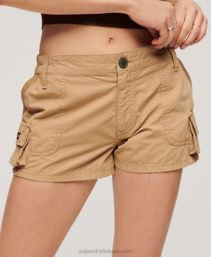 Superdry Utility Cargo Shorts Tan Women