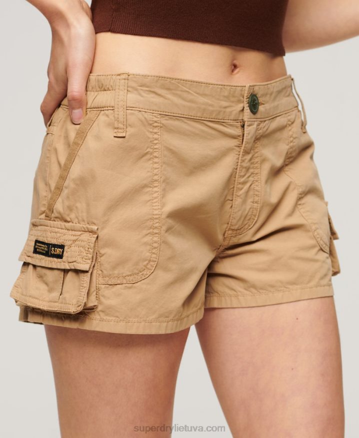 Superdry Utility Cargo Shorts Tan Women