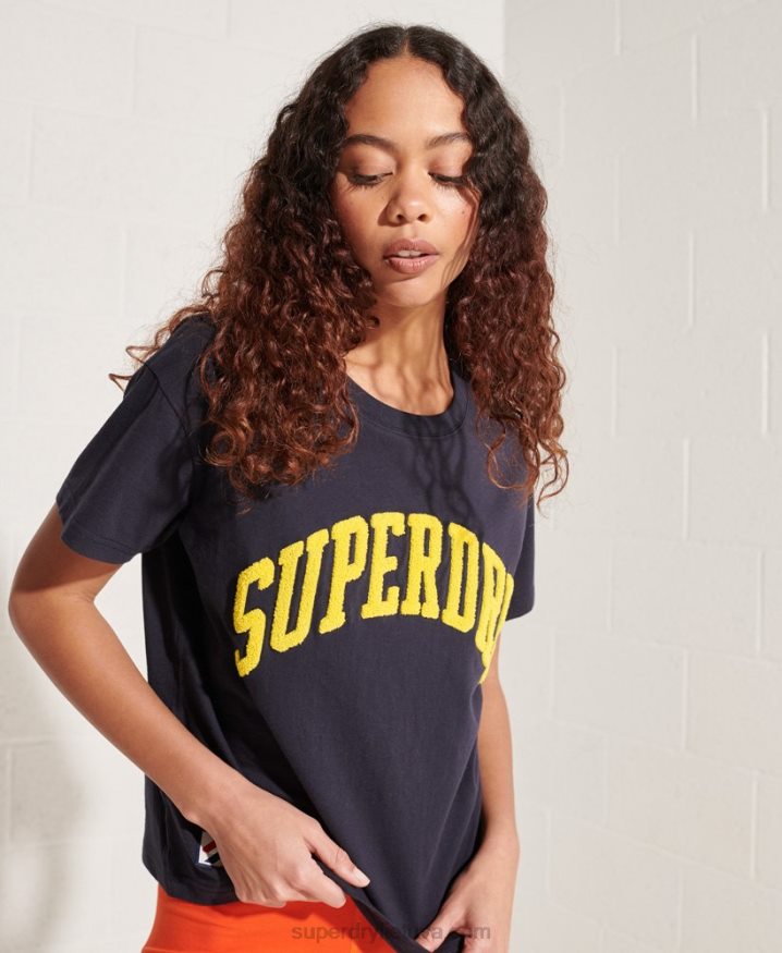 Superdry Varsity Arch Boxy T-Shirt Navy Women