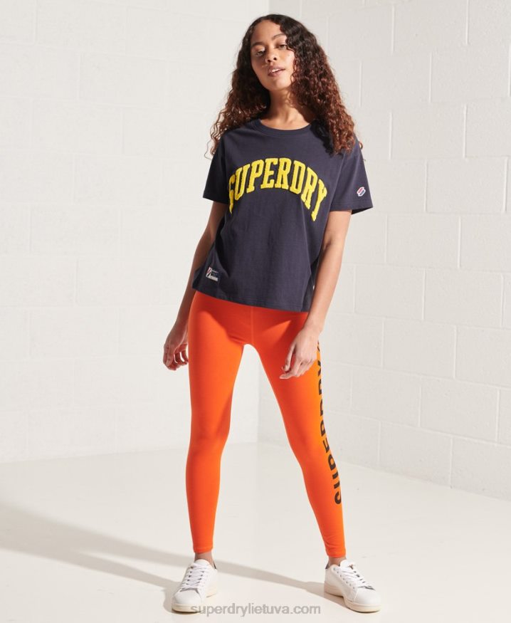 Superdry Varsity Arch Boxy T-Shirt Navy Women