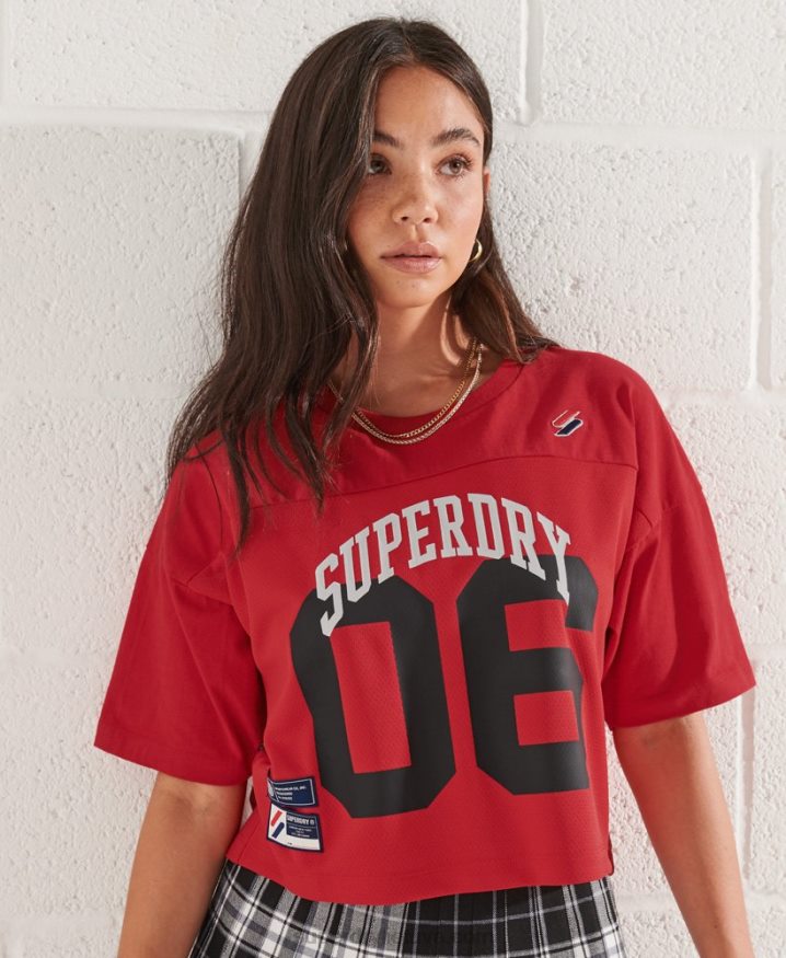 Superdry Varsity Arch Boxy T-Shirt Red Women