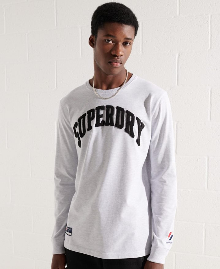 Superdry Varsity Arch Long Sleeved Top Light Grey Men