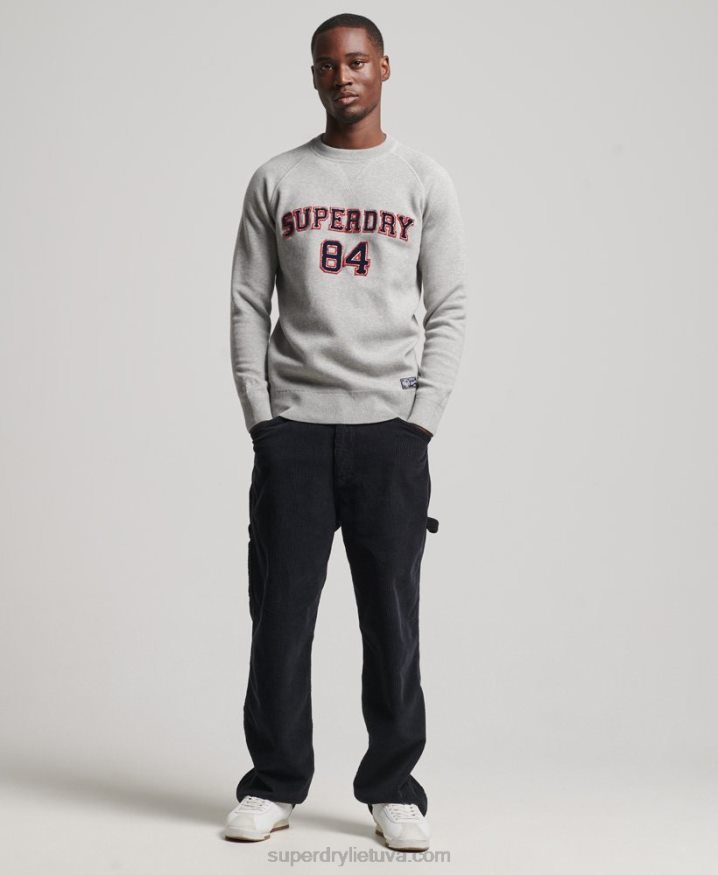 Superdry Varsity Crew Jumper Grey Men