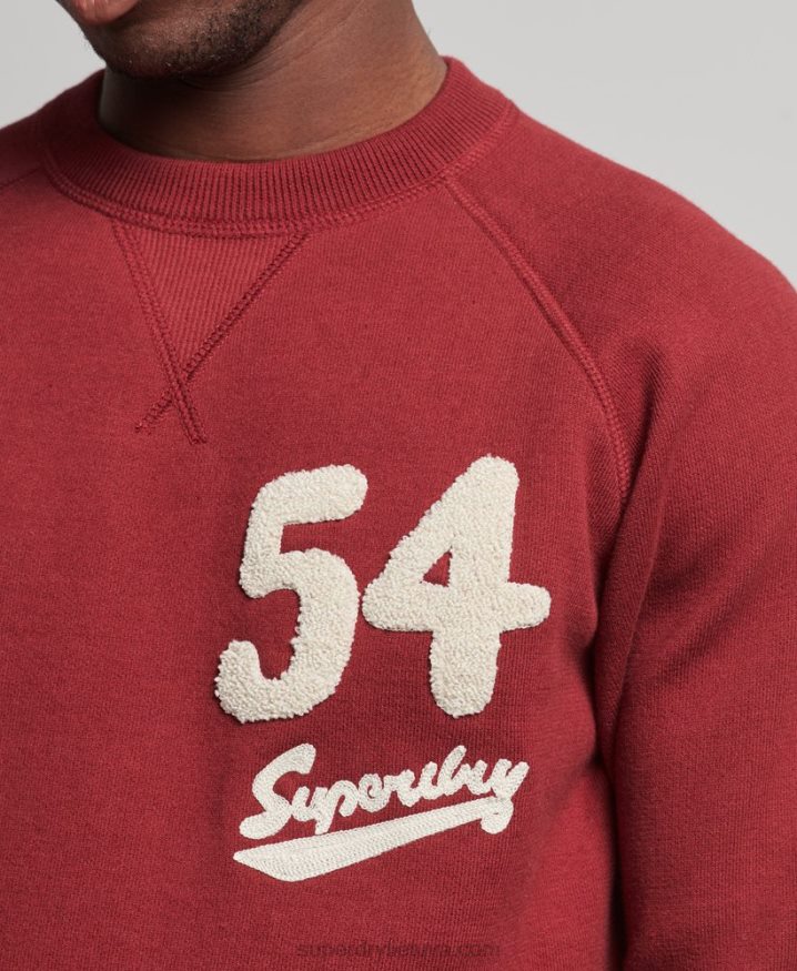 Superdry Varsity Crew Jumper Red Men