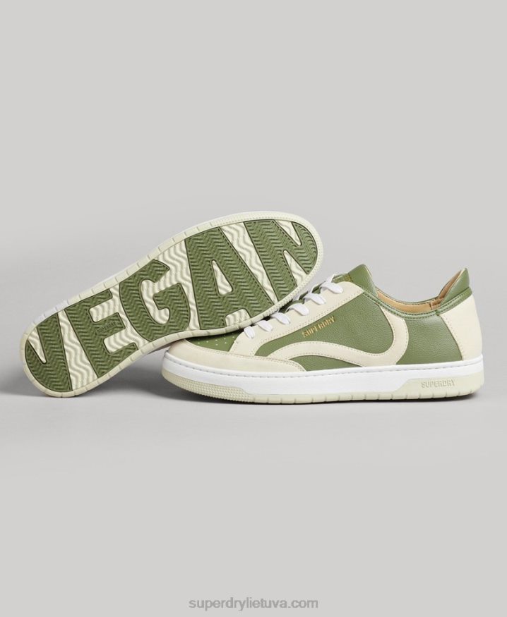 Superdry Vegan Basket Low Top Trainers Green Men