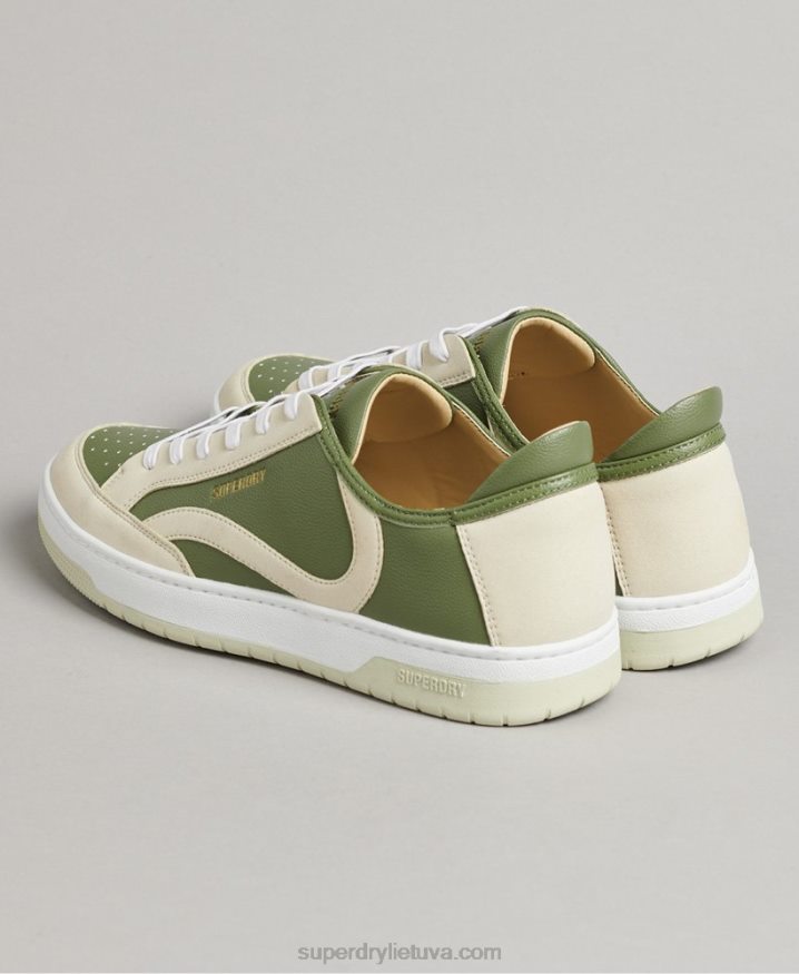 Superdry Vegan Basket Low Top Trainers Green Men