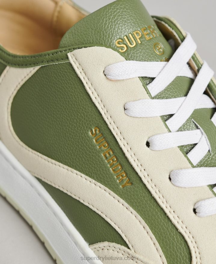 Superdry Vegan Basket Low Top Trainers Green Men