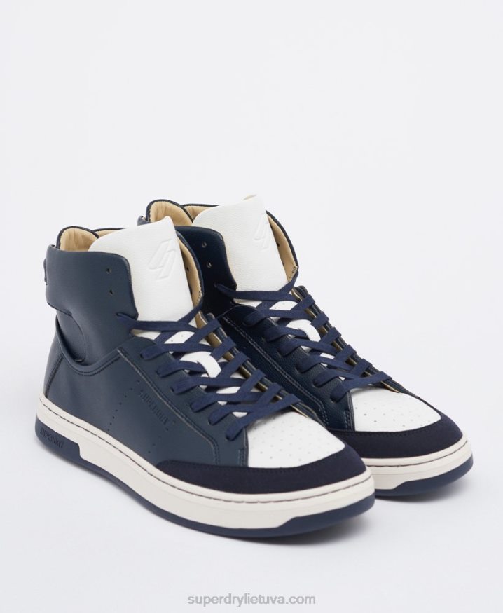 Superdry Vegan Basket Sport High Top Trainers Navy Men