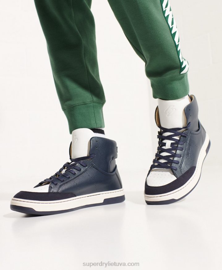 Superdry Vegan Basket Sport High Top Trainers Navy Men