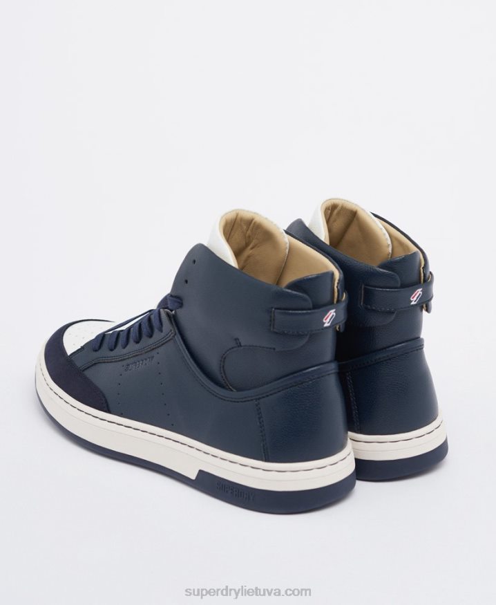 Superdry Vegan Basket Sport High Top Trainers Navy Men