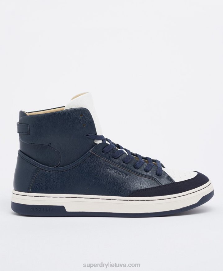 Superdry Vegan Basket Sport High Top Trainers Navy Men