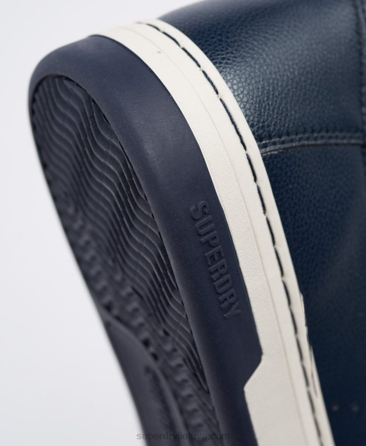 Superdry Vegan Basket Sport High Top Trainers Navy Men