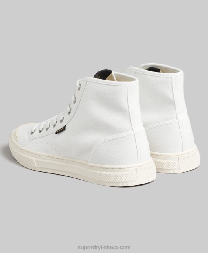 Superdry Vegan Canvas High Top Trainers Cream Men