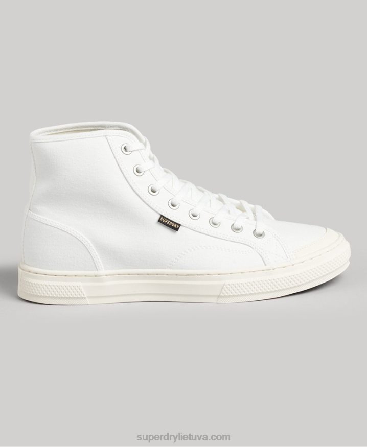 Superdry Vegan Canvas High Top Trainers Cream Men